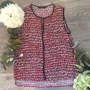 💐ZARA💐 Red White Blue Printed Tank Top Blouse